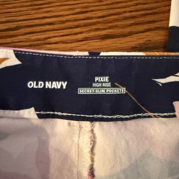 Old Navy Floral Ankle Pants - Pink, Navy, and Gold - Picture 5 of 6